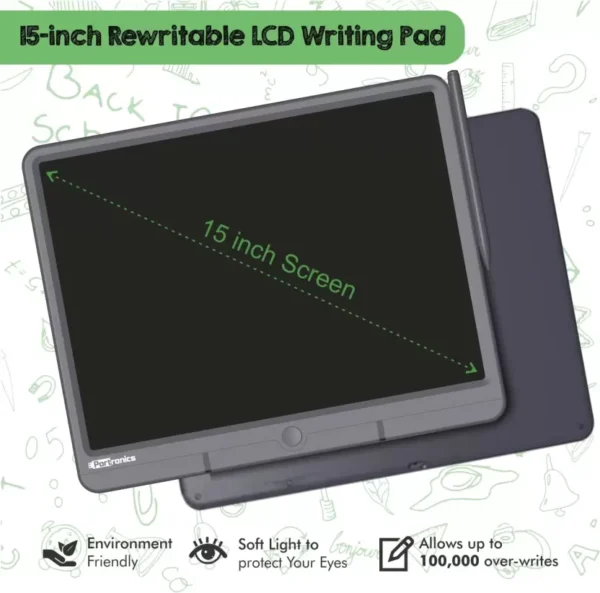 Portronics Ruffpad 15 Re-Writable LCD Screen (15-inch) Writing Pad (Grey) 5