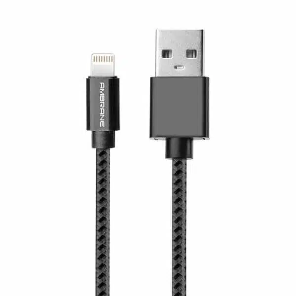 Ambrane BCL-15 IOS Lightning Braided Cable (Black) 1