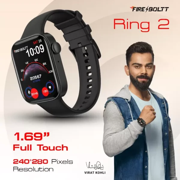 Fire-Boltt Ring 2 Smartwatch with Bluetooth Calling (Black) 2