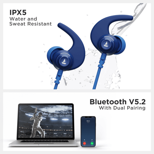 boAt Rockerz 260 v1 | Wireless Bluetooth Earphone (Blue) 5
