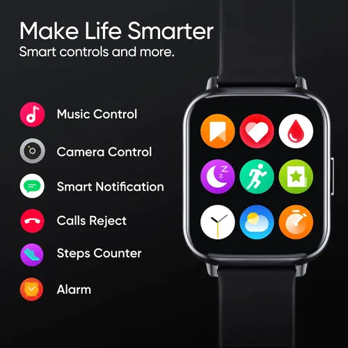 Dizo by realme TechLife Watch 2 DW2118 Smartwatch (Classic Black) 4