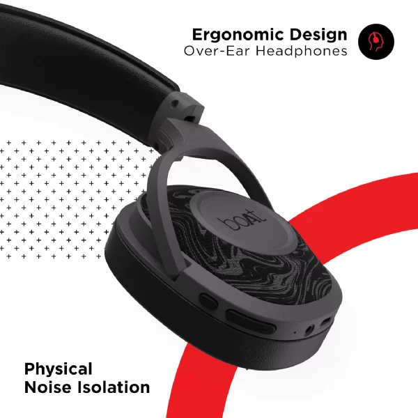 boAt Rockerz 558 Over Ear Bluetooth Headphones (Black) 3