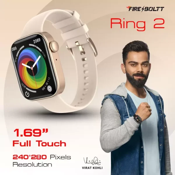 Fire-Boltt Ring 2 Smartwatch with Bluetooth Calling (Rose Gold) 5