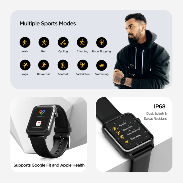 boAt Wave Voice Bluetooth calling Smart Watch (Charcoal Black) 3