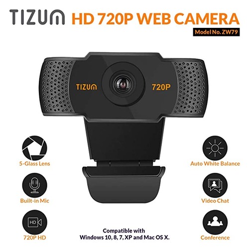 Tizum Web Camera Full HD 720P Widescreen Viewing Angle 4
